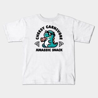 Cheesy Carnivore Jurassic Snack Dark - Funny Dinosaur Kids T-Shirt